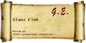 Glasz Elek névjegykártya